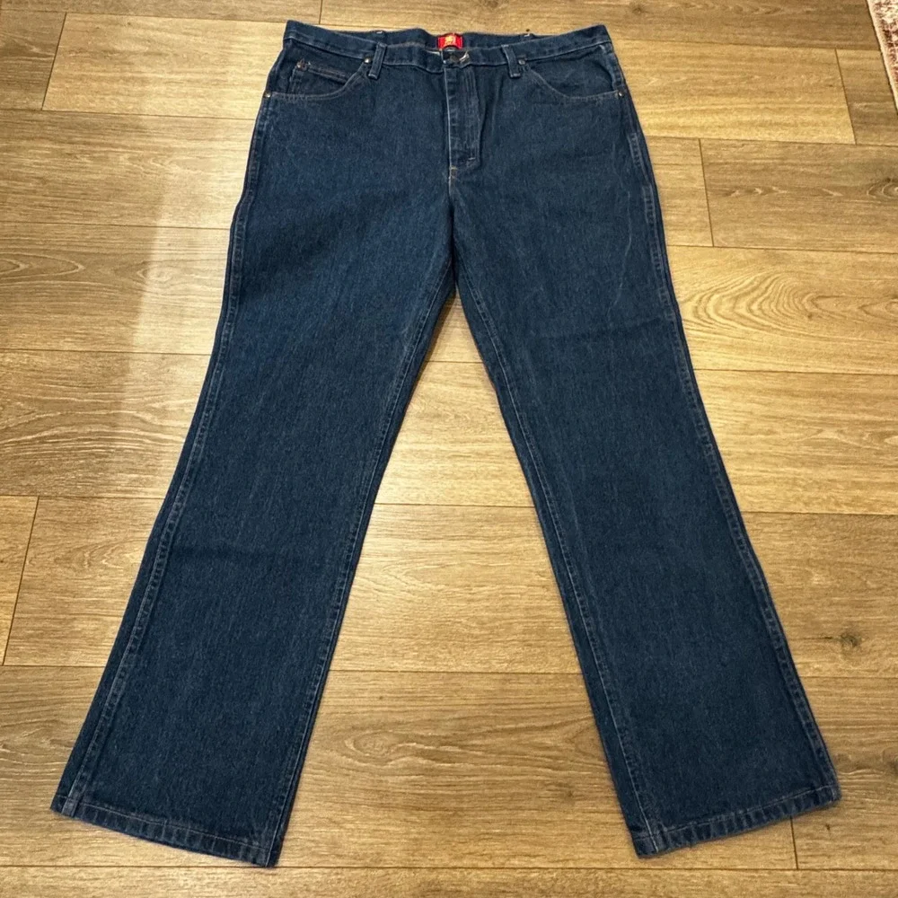 Wrangler 36MWZ Cowboy Cut Slim Fit Jeans Mens 40x32 Blue Indigo Denim 36MWZPD